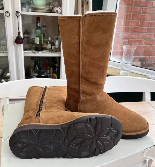 UGG CLASSIC TALL ABREE II CHESTNUT BROWM SUEDE BUN Boot UK 4.5 EU 37 US 6 130.00 PicClick UK