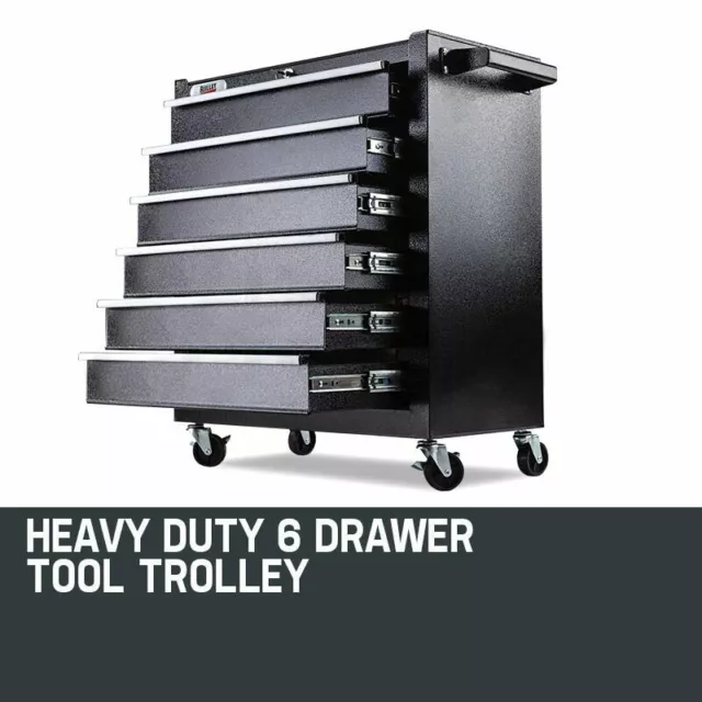 BULLET 6 Drawer Tool Box Cabinet Trolley Garage Toolbox Storage Mechanic Chest 2