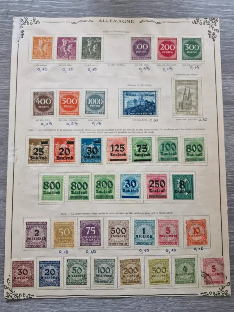 lot de  timbres anciens empire d'Allemagne  charnières