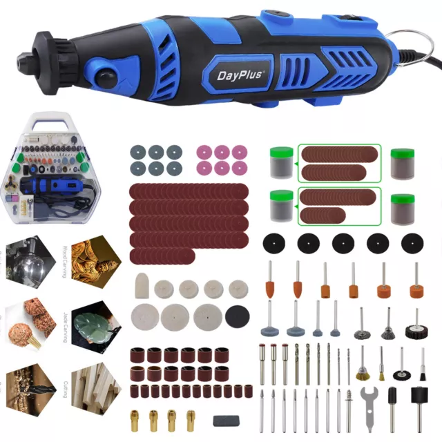 252Pc Electric Dremel Type Mini Rotary Hobby Drill Multi Tool + Case