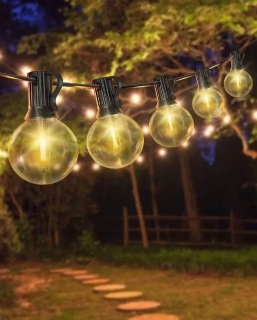 FOCHEA LED STRING Lights Mains Powered 15M 50FT G40 Festoon