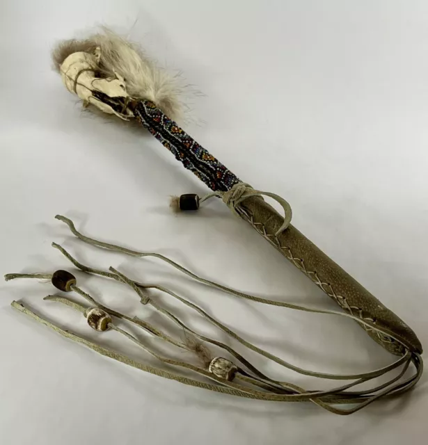Native American Indian Ceremonial Medicine Rattle Stick/Handmade/Pow Wow/20” Native American Indian Ceremonial Medicine Rattle Stick/Handmade/Pow Wow/20”