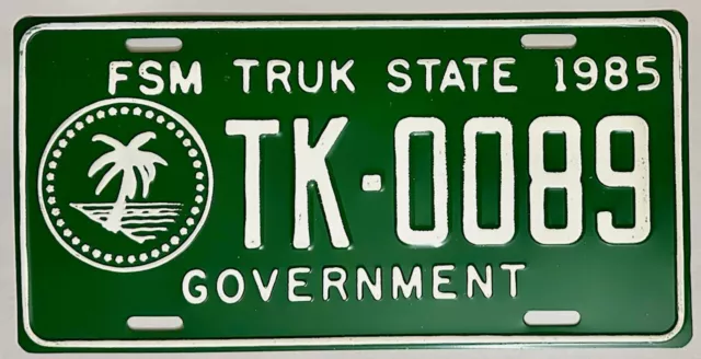 1985 TRUK Micronesia License Plate #TK-0089