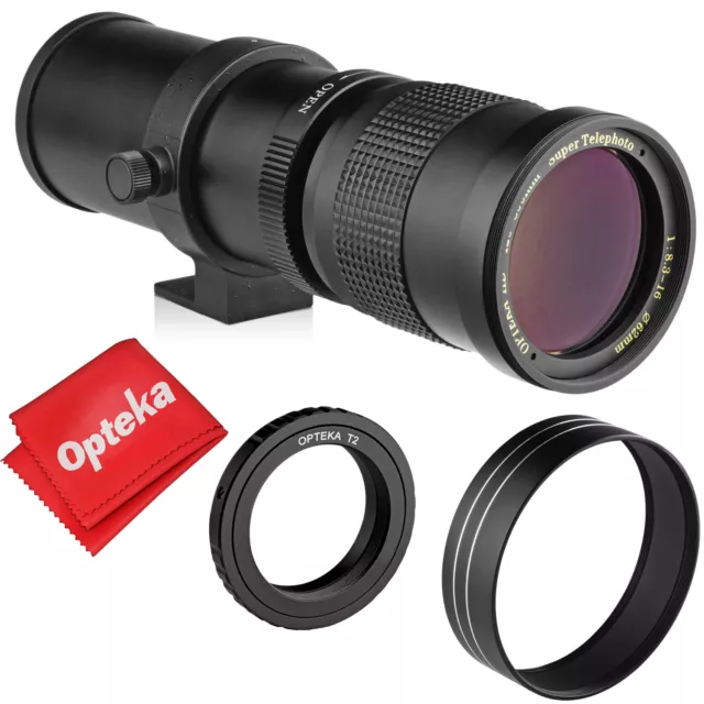 Opteka 420-800mm f/8.3 Telephoto Zoom Lens for Nikon D50 D40 D30 DSLR Cameras