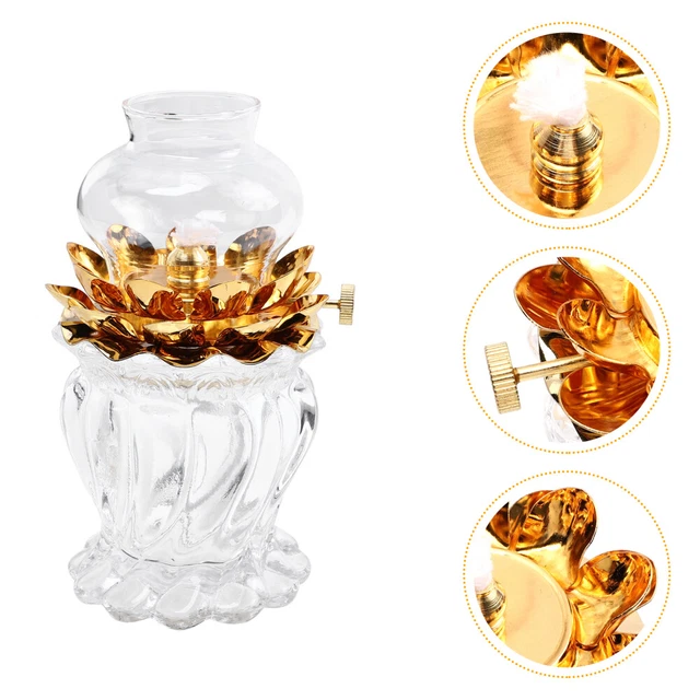 Glas Butterlampe Antike Petroleumlampen Antike Öllampen Haushalt Lotus