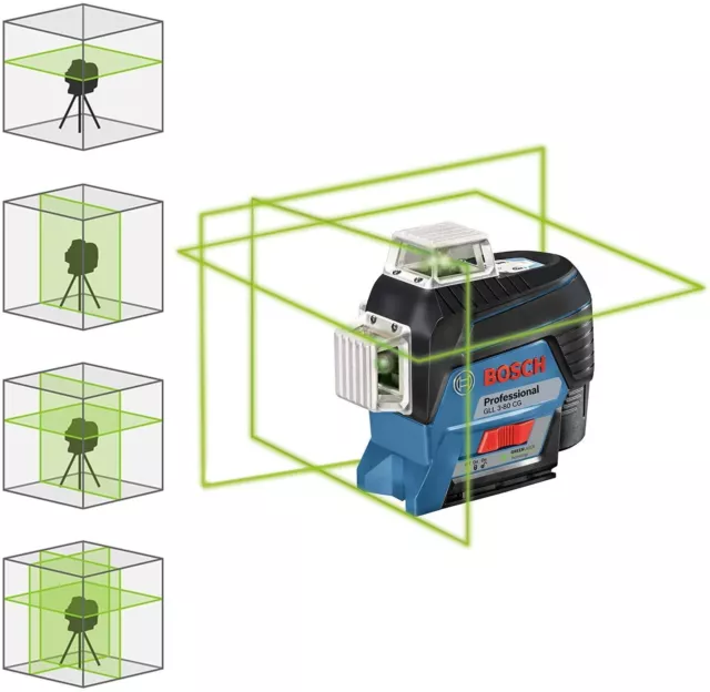 BOSCH Linienlaser Kreuzlinienlaser GLL 3-80 CG + Empfänger LR7 + Stativ 184 cm 2