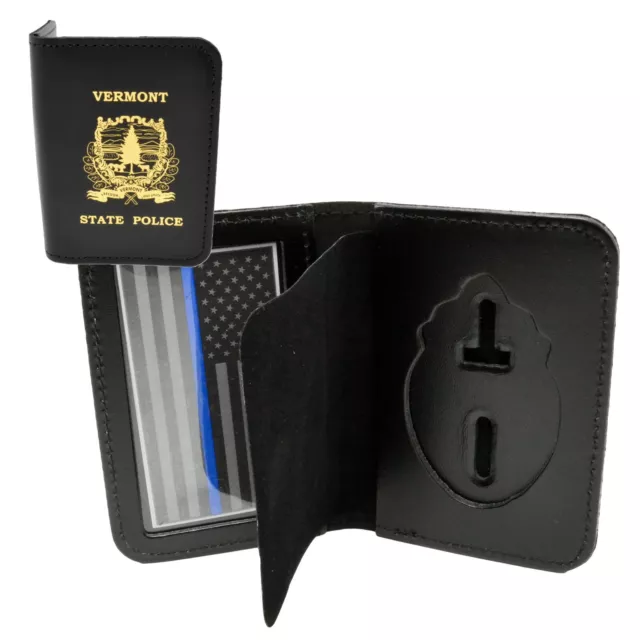 Vermont State Police Officer Badge Case ID Wallet VSP Imprint