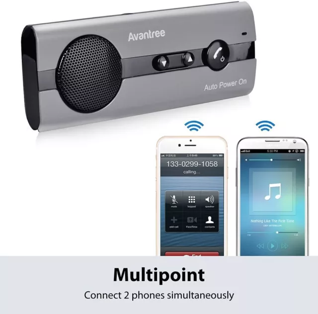 Hands-Free Bluetooth Visor Car Kit Auto Power On Motion Sensor Wireless Music GP
