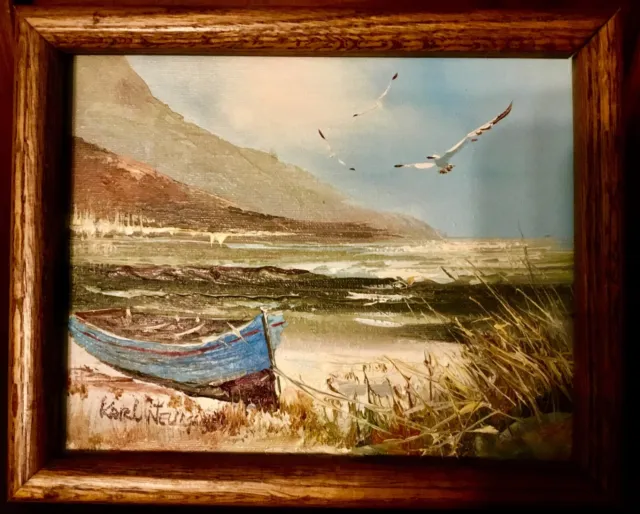 Vtg KARL NEUMANN Nautical Maritime Fine Art Oil on Canvas Painting