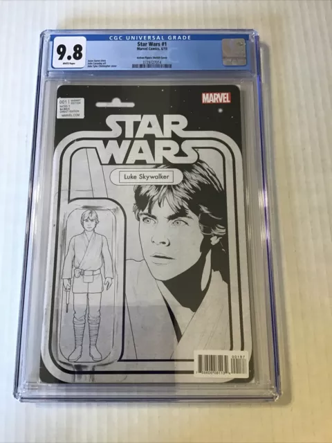 Star Wars #1 Luke Action Figure Sketch Variant CGC 9.8 NM Marvel 2015 C2E2 BW
