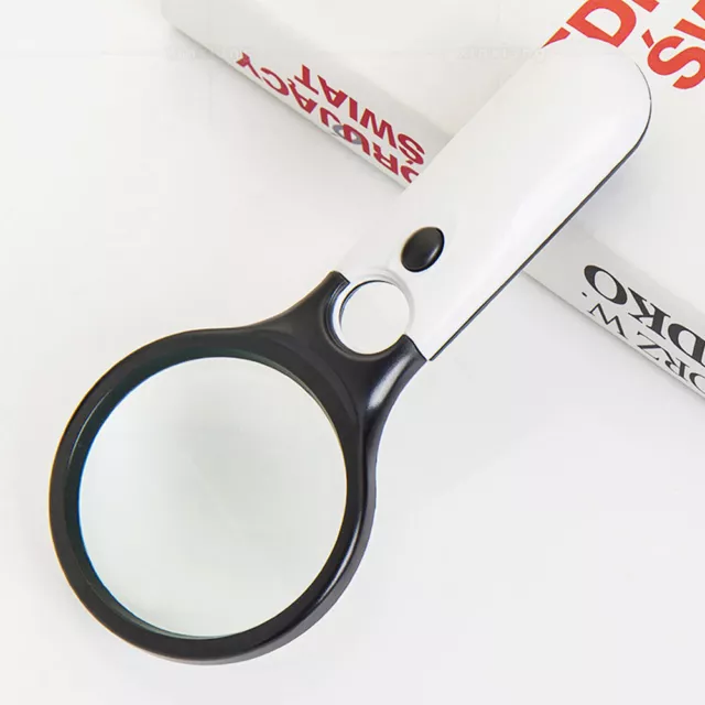 Small Magnifying Glass with LED Light 8 Inch Handheld Battery Operated