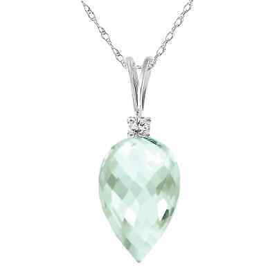 9.55 Carat 14K White Gold Exaggeration Is Good Green Amethyst Necklace 14"-24"
