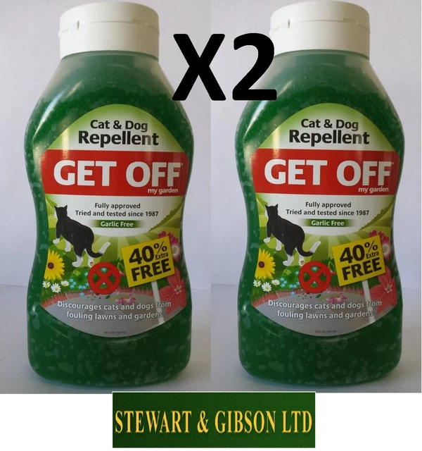 2 x Get Off My Garden Cat and Dog Repellent Outdoor Scatter Crystals 640g 2 Pack