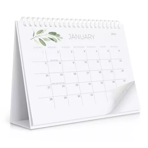 AESTHETIC SMALL 2024 Desk Calendar with Stickers October 2023 until