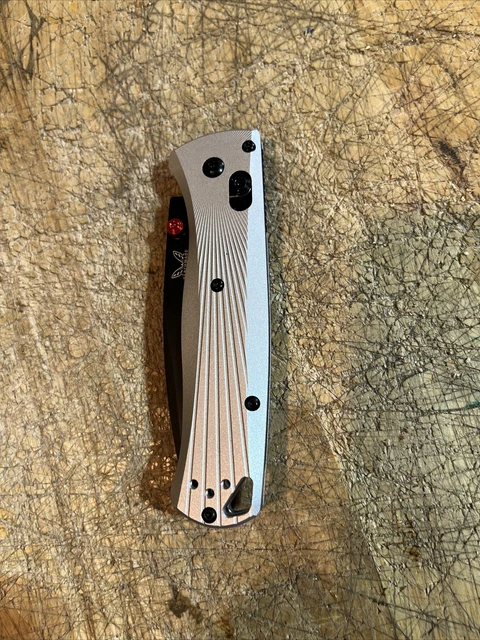 Benchmade 535BK-4 Bugout Black M390 Milled Gray Aluminum Plain Folding Knife *