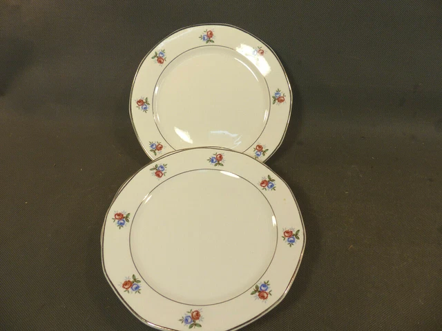 Lot 6 anciennes petites assiettes à dessert en céramique de Digoin déco fleurs