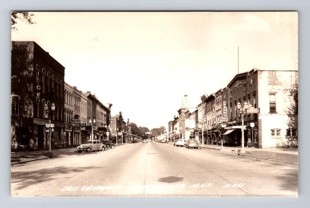 Coldwater MI-Michigan RPPC, East Chicago Street, Store Fronts, c1930 Postcard
