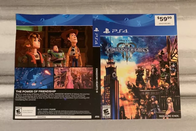 SHIPS SAME DAY Rare GameStop “Display Box Only” Kingdom Hearts 3 PS4 Cover Art