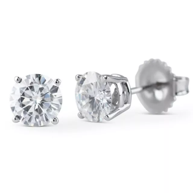 3 Ct Certified Treated Off-White Diamond Solitaire Studs 925 Silver Great Shine