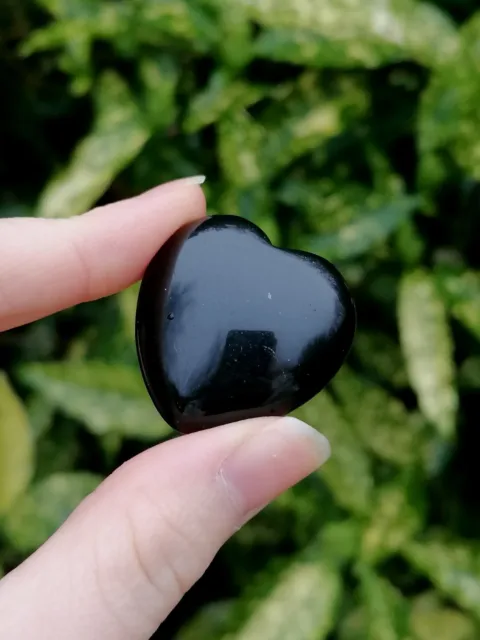 Onyx Crystal Heart Carving Polished - Healing Protection Valentine's Gift