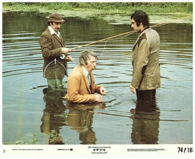 SPYS Original Lobby Card Donald Sutherland Elliott Gould Wet in Lake Fly Fishing