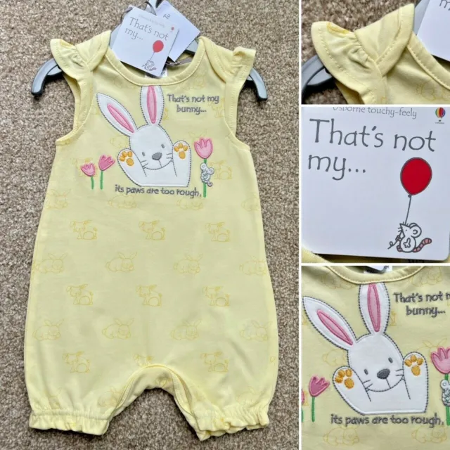 Tu THAT'S NOT MY BUNNY Baby Girls Romper Suit All in One Outfit - 0-3 Months New