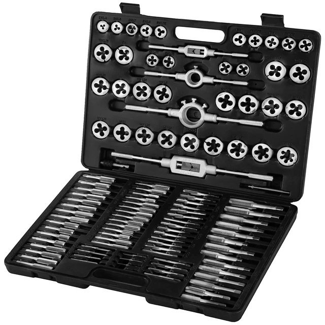 VEVOR Jeu de Tarauds M2-M18 Coffret de Tarauds et Filières 110 pièces Taraudage