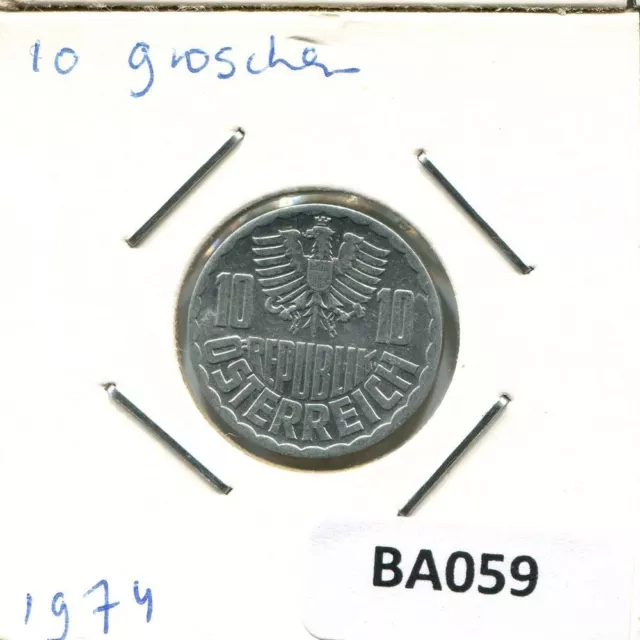 10 GROSCHEN 1974 AUSTRIA Coin #BA059C 3