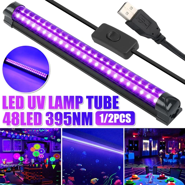 48 LED UV Light Bar Blacklight Fixtures Ultraviolet USB Lamp Strip DJ Party Club