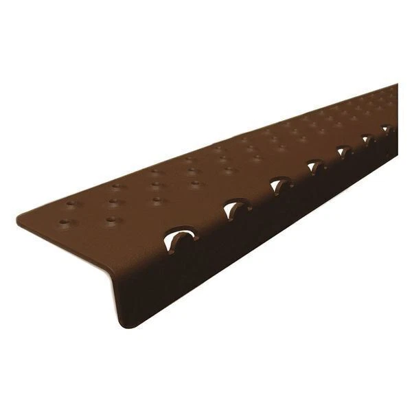 HANDI TREADS Stair Nosing, Brown, 48" W, 2-3/4" D , NSN122748BR0
