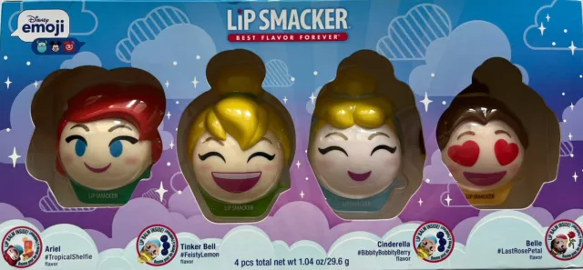 Disney Princess emoji lip smacker set of 4 flavored lip balms brand new