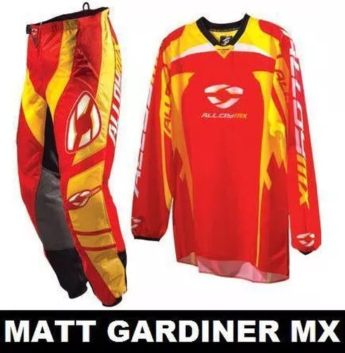 Alloy Motocross MX-1 Kit Pantalon Jersey Rouge/Jaune 71.1cm Taille / S Shirt