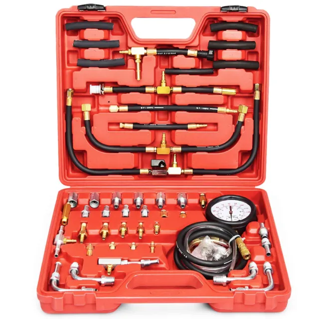 TU-443 Fuel Injection Pressure Tester Gauge Tool Kit 0-140 PSI with Dual Scale