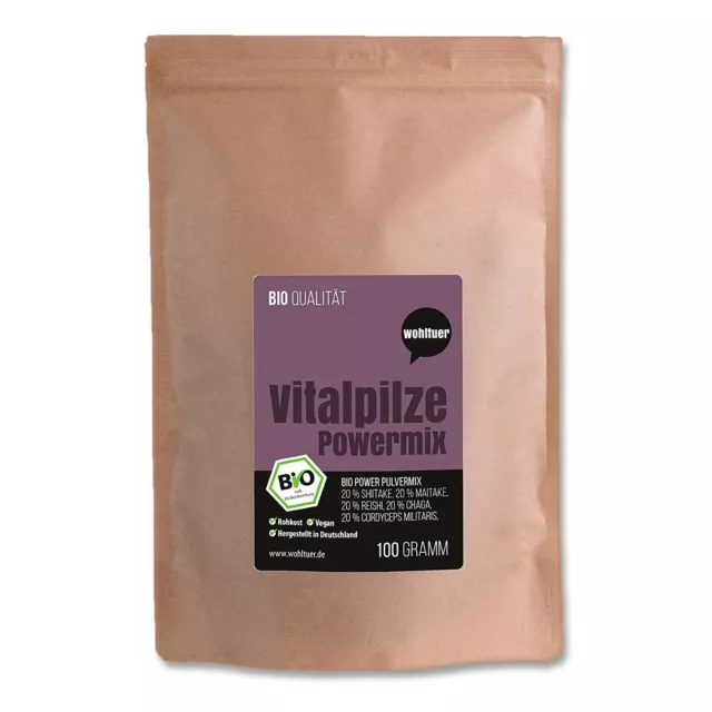 Wohltuer Bio Vitalpilze Powermix Mix verschidenen Pilze 100g