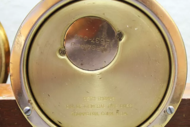 VTG Brass Seth Thomas Ship's Clock & Barometer Corsair E537-000 Catalog #1604 3