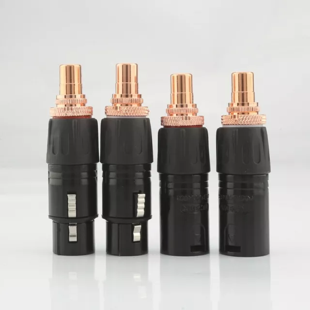 4 NEUTRIK Red Copper Plated XLR Female to RCA M/ Female Socket Adapter Balanced