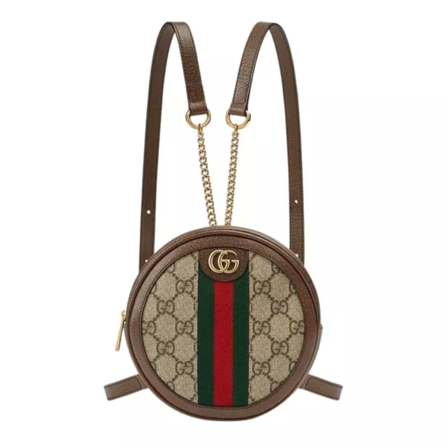 Authentic GUCCI Ophidia GG Supreme Monogram Canvas Mini Round Backpack