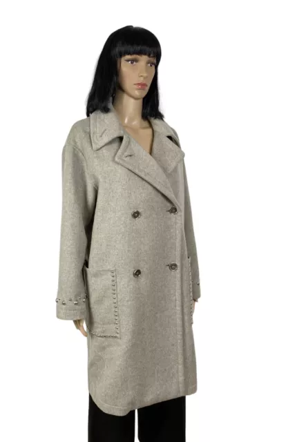 twin-set double-breasted wool-polyester coat decorated size S 3