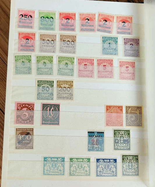 Briefmarke Deutsches Reich Dienstmarke Freie Stadt Danzig Memel Millionen