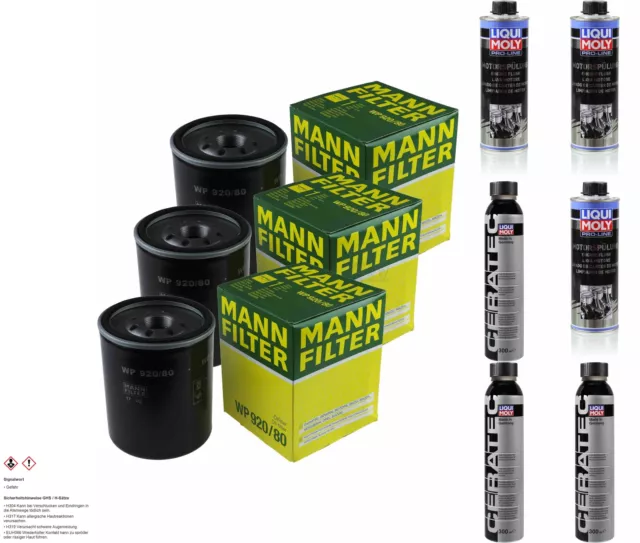 3xMANN-FILTER Ölfilter-wp 920/80 + 3xLiqui Moly / 3x Cera. Tec