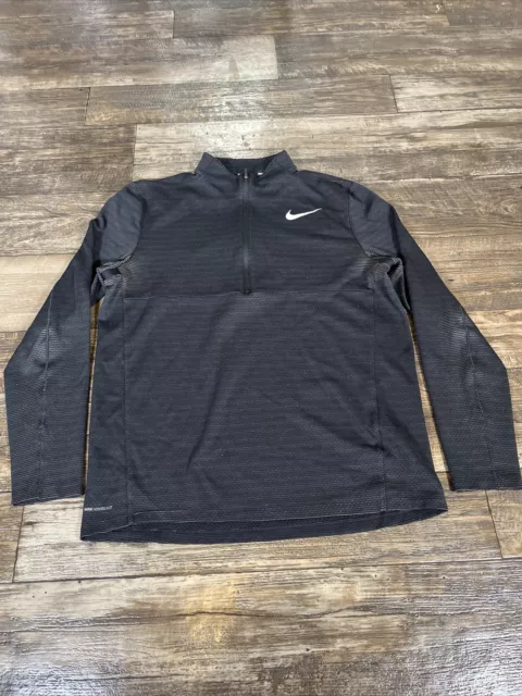 Nike AeroReact 1/4 Zip Golf Pullover Shirt Black 854336 010 Mens Sz L Large P2