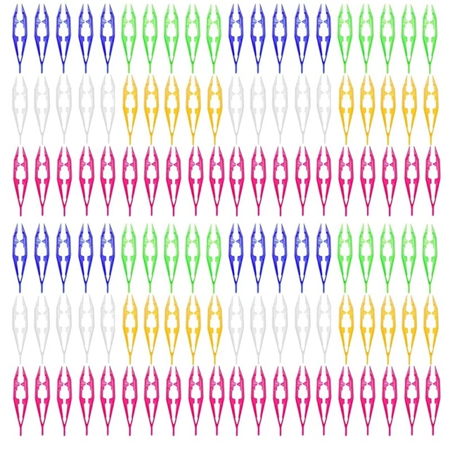 120 StüCk Pinzetten Kunststoff für Kinder, Perlen, Projekte, , Wissenschaft Q4O1