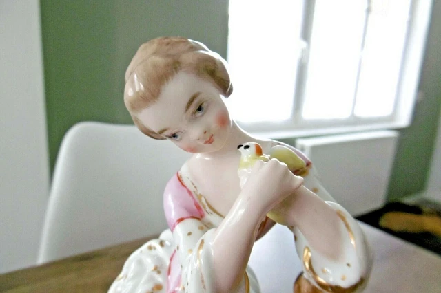 ancienne paire de figurines personnages bouquetières porcelaine Paris XIX siècle 2
