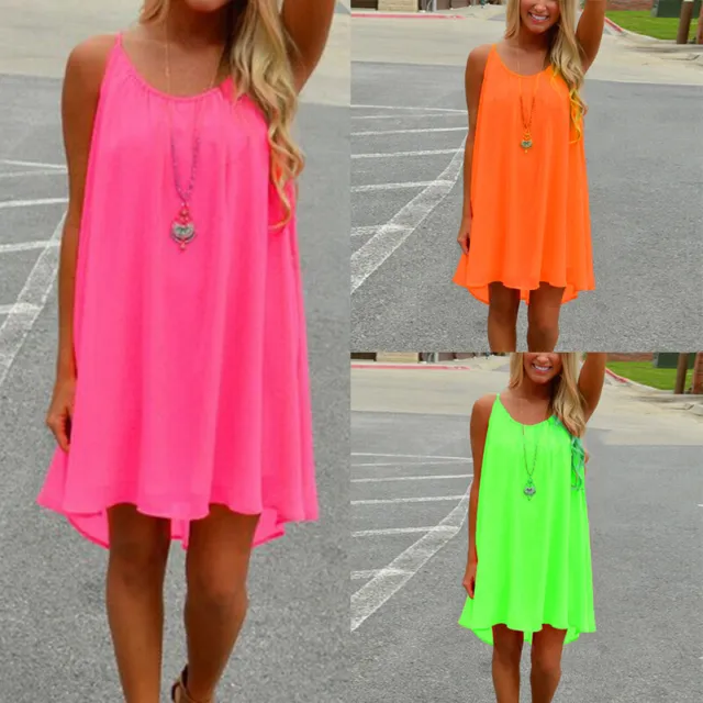 Slip Dress Mini Dress Tank Dress Beach Dress Sundress Solid Color Summer Holiday