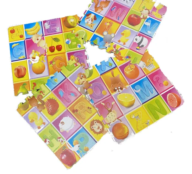 Tappetini da gioco per pavimenti grandi bambini completi 4 pz puzzle in schiuma morbida EVA 3
