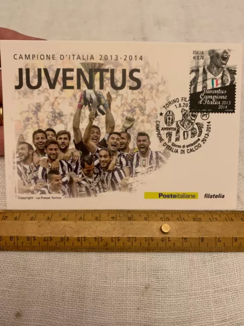 Juventus campione d’Italia 2014, cartolina filatelica e annullo