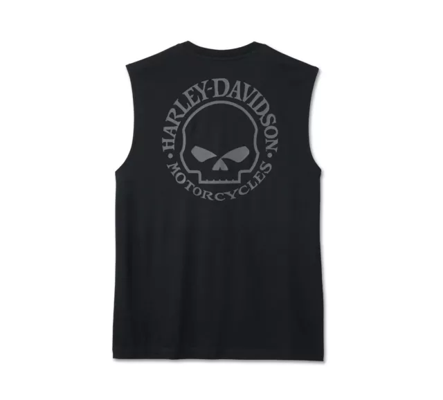 Harley Davidson Men's Willie G Skull Muscle Tee - Black Beauty 99052-24VM 2