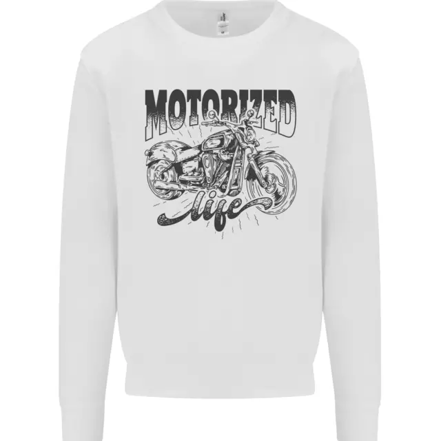 Motorized Life Biker Motorbike Motorcycle Kids Sweatshirt Jumper