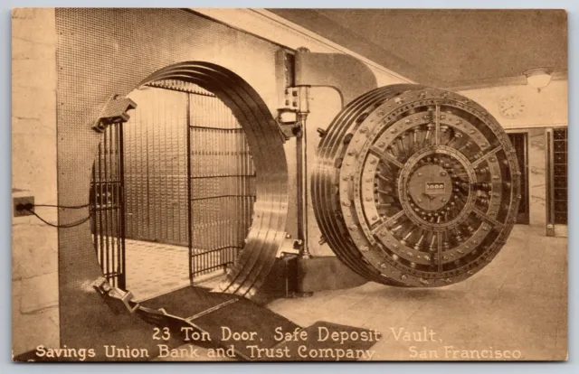 San Francisco CA~Savings Union Bank Interior~23 Ton Door Safe Deposit Vault~1910