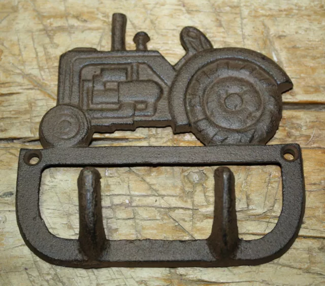 Cast Iron Antique Style TRACTOR Coat Hooks Hat Hook Rack Towel FARM BARN Ranch